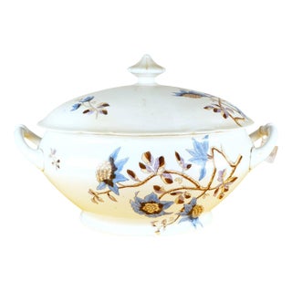 Soup Tureen with Floral Decorations from Ginori For Sale