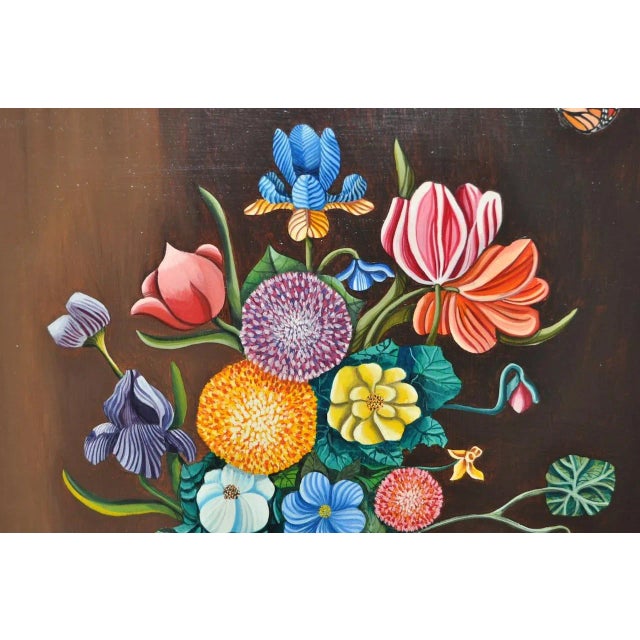 Textile Edward Lupper Floral Still Life w/ Butterfly, Snail & Birds Nest For Sale - Image 7 of 9