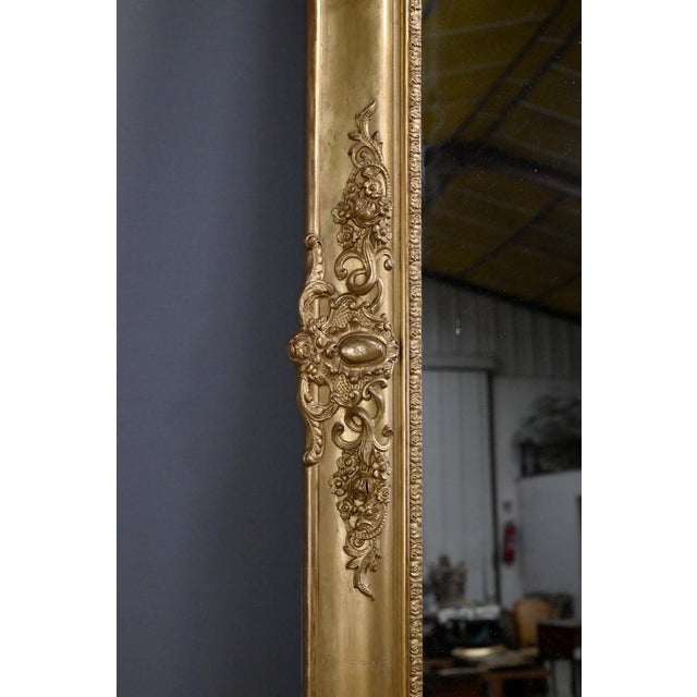 Gold 19th Century Restoration Gilded Wood Mirror For Sale - Image 8 of 15