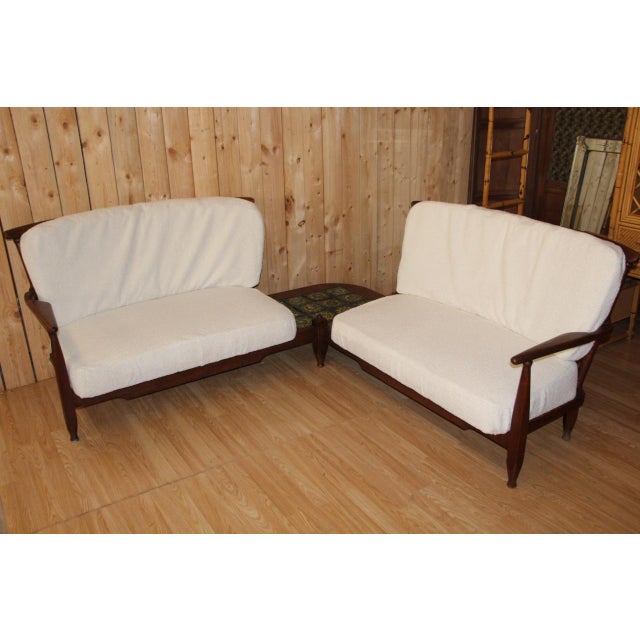 Corner Sofa attributed to Guillerme and Chambron, 1960 For Sale - Image 3 of 13