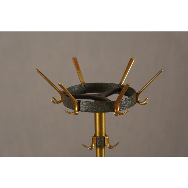 Vintage Brass & Metal Coat Stand from Jacques Adnet, France, 1950s For Sale - Image 3 of 7
