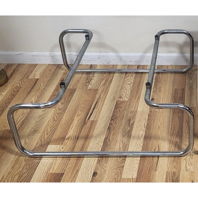 Pair Vintage Mid-Century Modern Chrome & Marble Coffee Tables by Michael McCarthy for Cassina For Sale - Image 12 of 17