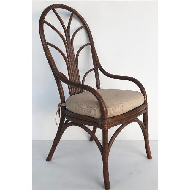 Vintage Tropical Bent Rattan Dining Chairs Set Of 6 Chairish