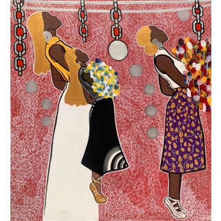 "Carrying Light, Carrying Memory", Acrylic on Canvas Painting by Janet Adegoke For Sale