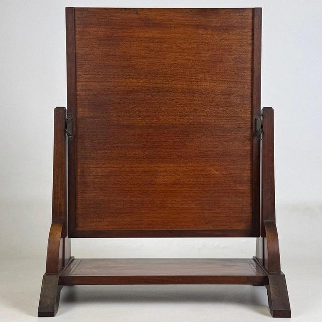 Gold Antique English Inlaid Mahogany Dressing Mirror, 1890s For Sale - Image 8 of 14