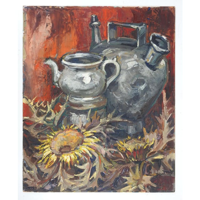 Mid 20th Century Mid 20th Century French Impressionist Still Life Painting For Sale - Image 5 of 6