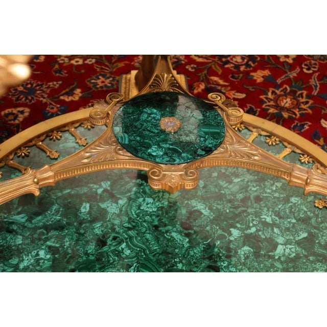 Mid 20th Century Russian Empire Style Gilt Bronze & Malachite Griffin Center Table For Sale - Image 18 of 18