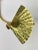 1980s Vintage Gold Brass Fan Curtain Drapery Holdback Sconces For Sale - Image 5 of 12