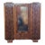 Art Deco walnut wardrobe with two side compartments with solid doors, a central compartment with a mirrored door and a...