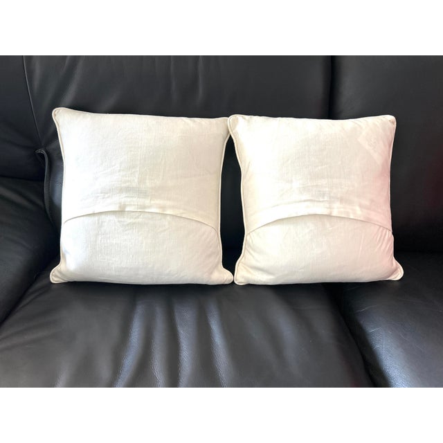 Early 2000s Maximo Alexander Girard "House" & "Moon" 17 X 17 Linen Pillows - Pair For Sale - Image 9 of 13