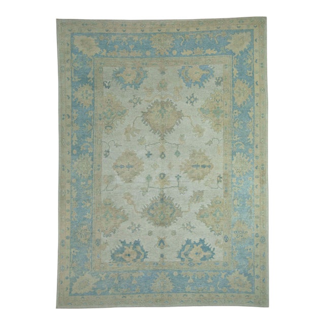 Turkish Oushak Rug 9' x 12'3" #18598 For Sale