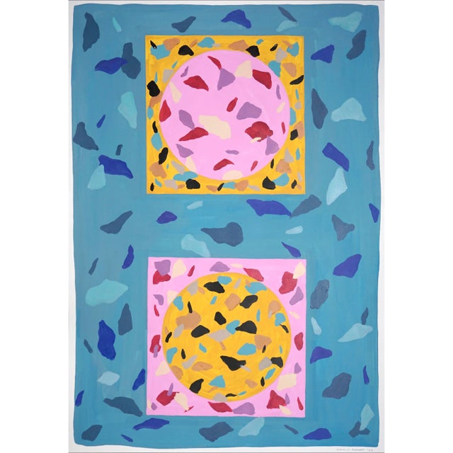 2022 "Terrazzo Dinner Table" Abstract Acrylic Painting by Natalia Roman For Sale