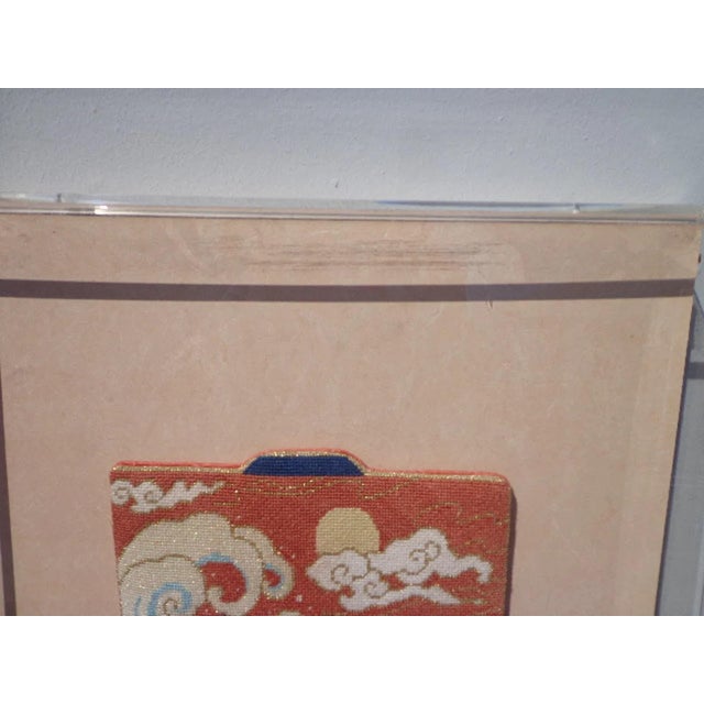 1960s Framed Hand Beaded Kimono Wall Art For Sale - Image 10 of 10