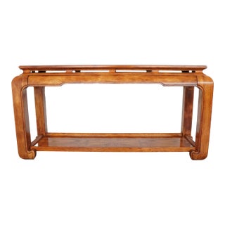 Vintage Century Furniture Burlwood Console Table For Sale
