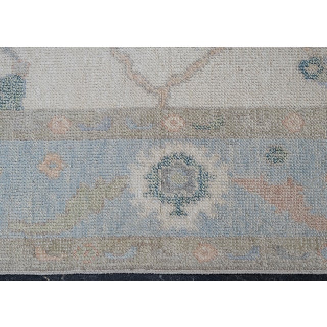 Turkish Oushak Rug Sage & Ivory Handwoven Wool Rug 5' X 6'11" For Sale - Image 4 of 10