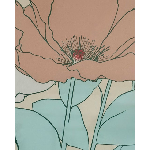 1970s De Jonge Graphic Floral Prints in Chrome Frames, Pair For Sale - Image 4 of 9