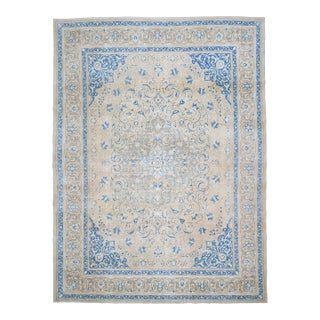 1970s Vintage Persian Handmade Wool Cotton Area Rug For Sale