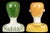 Pair Italian Horchow Faience Ceramic Busts Vintage Mid Century For Sale - Image 4 of 9