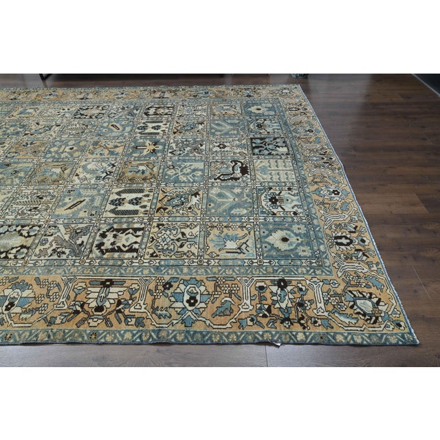1970s Vintage Persian Handmade Wool Cotton Light Brown Area Rug For Sale - Image 10 of 11
