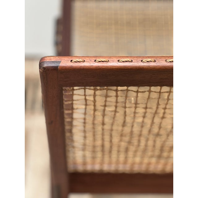 Brown Walnut and Rope Lounge Chair For Sale - Image 8 of 12