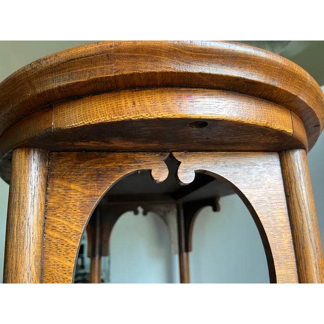 Antique Oval Occasional Table With Lower Shelf and Spindle Rail For Sale - Image 12 of 15