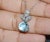 Certified Natural 3.94Cts VS F Diamond Aquamarine 18K Solid Gold Milgrain Pendant Necklace For Sale In Dallas - Image 6 of 10