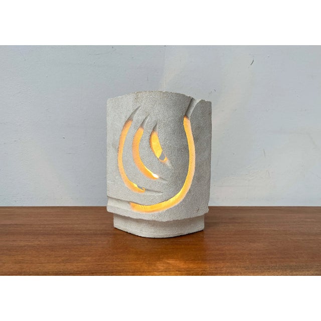 Mid-Century Modern French Stone Table Lamp by Evy Dan For Sale - Image 6 of 18
