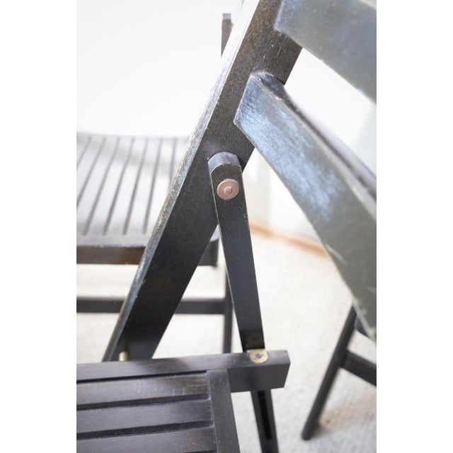 Vintage Painted Black Folding Chairs, Set of 5 For Sale - Image 12 of 18
