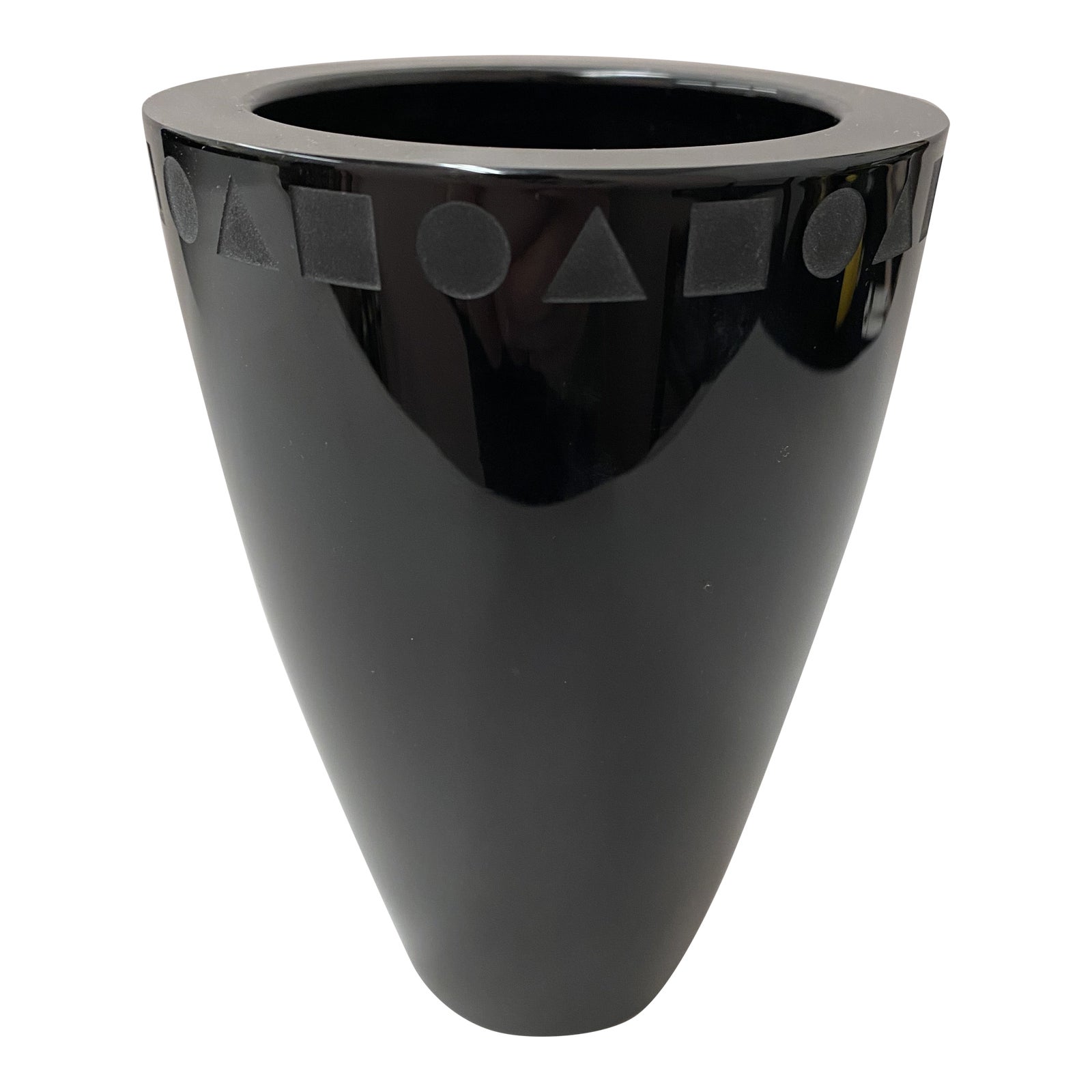 Black Crystal Vase by Ward for Sasaki Chairish