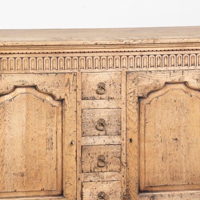 19th Century French Bleached Oak Sideboard Buffet With Eight Drawers For Sale - Image 9 of 14