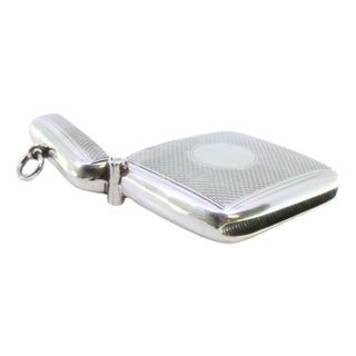 Edward VII Silver Guilloche Matchbox with Monogram Card For Sale