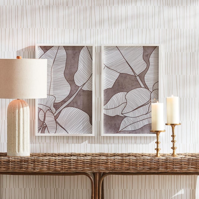 Coastal Palm Leaf Prints, Set Of 2 For Sale - Image 3 of 4