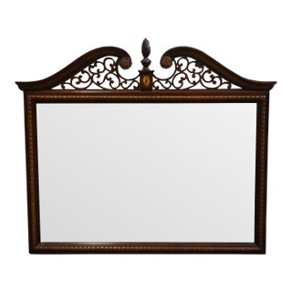 Stanley Furniture Stoneleigh Collection Solid Mahogany Traditional 452″ Pierced Pediment Mirror 387-13-33 For Sale