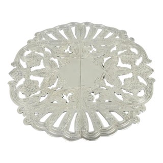 Vintage Wallace 7332 Victorian Style Silver Plated Expanding Pot Trivet (B) For Sale