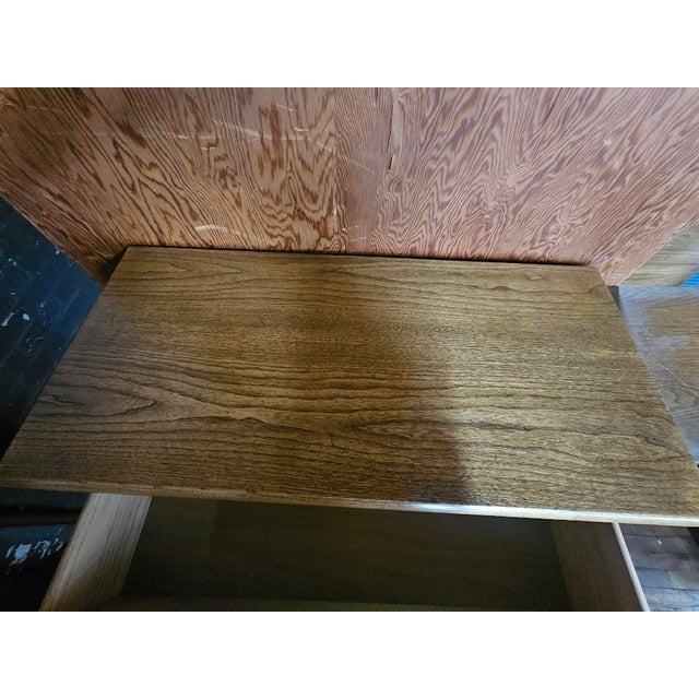 Wood Mid-Century Modern Lane Furniture "Staccato" Brutalist Tallboy Dresser & Nightstand For Sale - Image 7 of 17