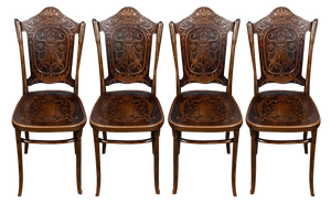 N ° 67 Dining Chairs by Jacob & Josef Kohn, 1900s, Set of 4