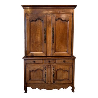 Mid 19th Century French Walnut Buffet a Deux Corps For Sale