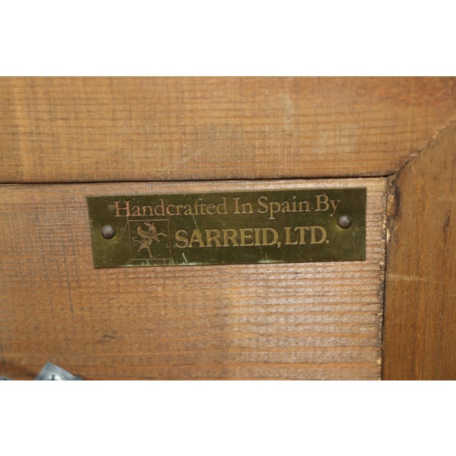 Hollywood Regency Sarreid Wood and Metal Hollywood Regency Style Mirror For Sale - Image 3 of 7