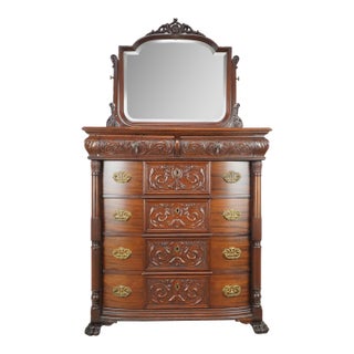 Early 20th Century American Victorian Mahogany Bedroom Dresser For Sale