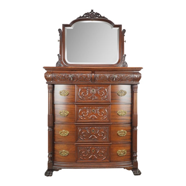 Early 20th Century American Victorian Mahogany Bedroom Dresser For Sale