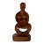 Vintage Hand-Carved Wood Sculpture of Mother and Child Embrace For Sale