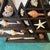 Mid-Century Modern Mid-Century Modern Geometric Mountain Wooden Curio Shelf With Natural Seashell Collection For Sale - Image 3 of 11