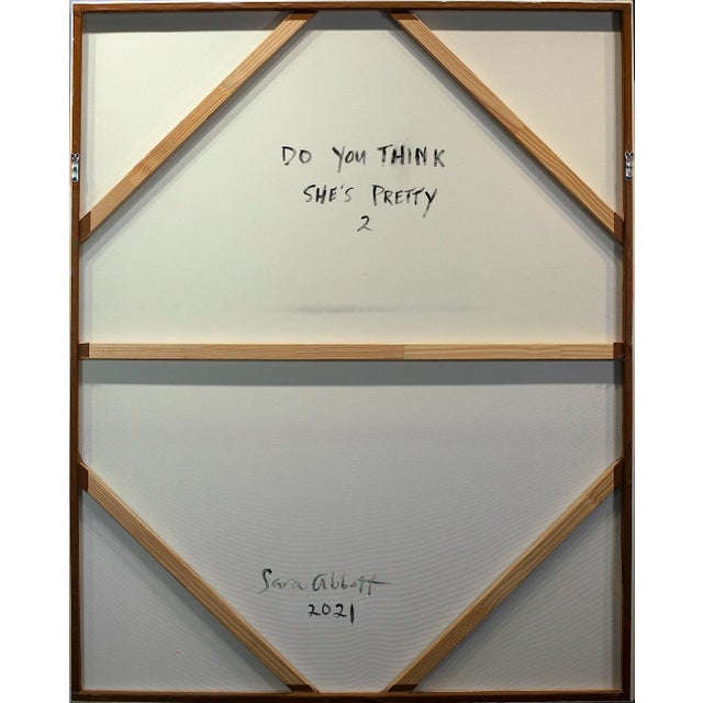 "Do You Think She's Pretty 2" Contemporary Abstract Expressionist Mixed-Media Painting by Sara Abbott For Sale - Image 4 of 6