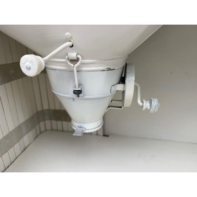 Antique 2 Part Solid Oak Hoosier Cabinet For Sale - Image 13 of 17