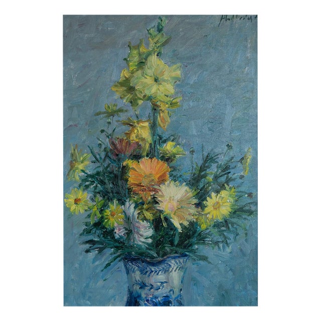 Impressionist Artist, Floral Still Life, Original Oil on Canvas For Sale