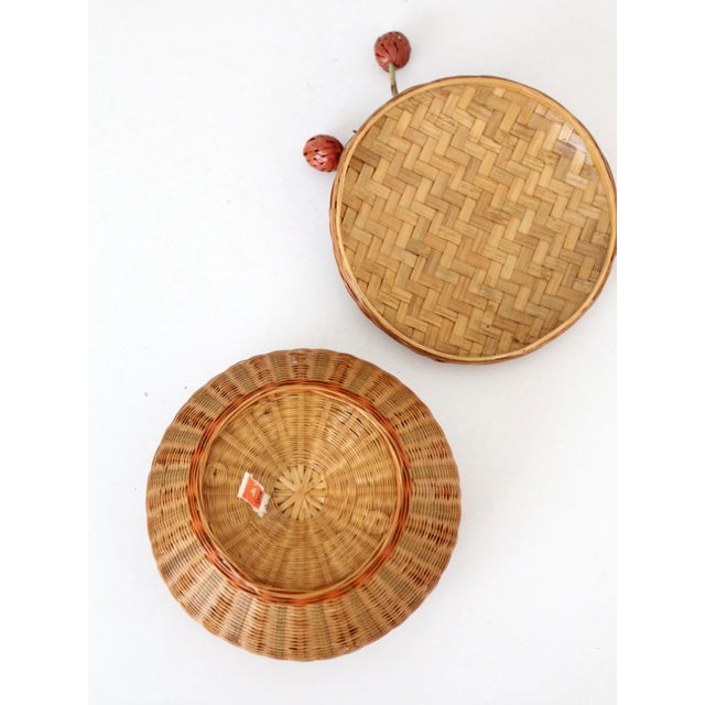 Vintage Chinese Lidded Basket With Swing Berry Finial For Sale - Image 14 of 14