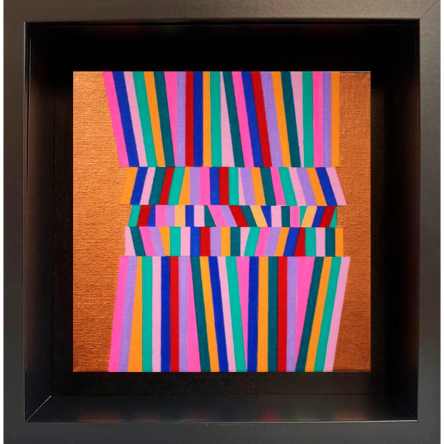 Contemporary Abstract Acrylic on Panel "Weaven 1" by Cristina Ghetti For Sale - Image 4 of 4