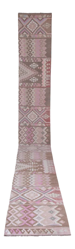 Turkish Handmade Runner Kilim - Extra Long Rug -Tread 2'7" X 19'10"