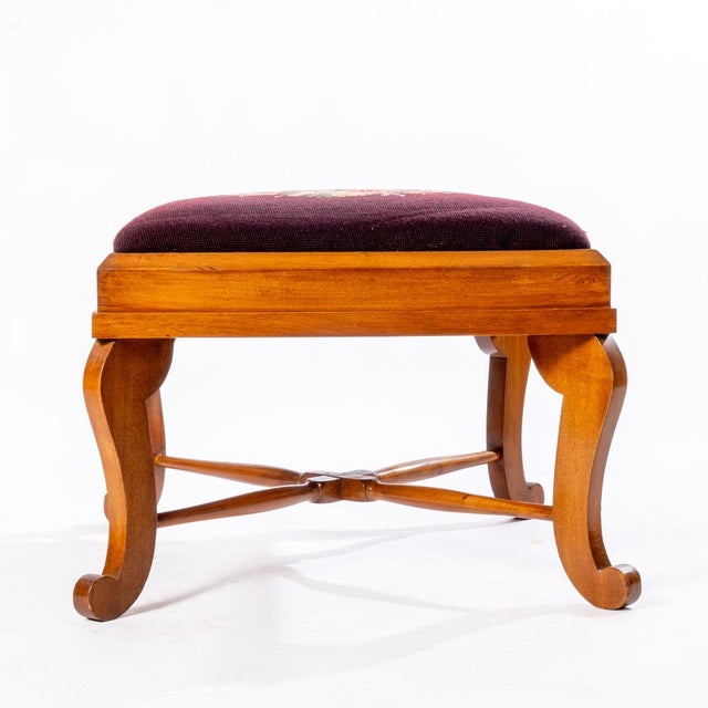 Victorian Antique Needlepoint Stool For Sale - Image 3 of 10
