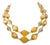 Vintage 1960s Signed Vendome 2-Strand Goldtone Orange & Yellow Beaded Necklace For Sale